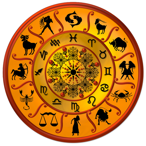 Traditional zodiac and astrology illustration
